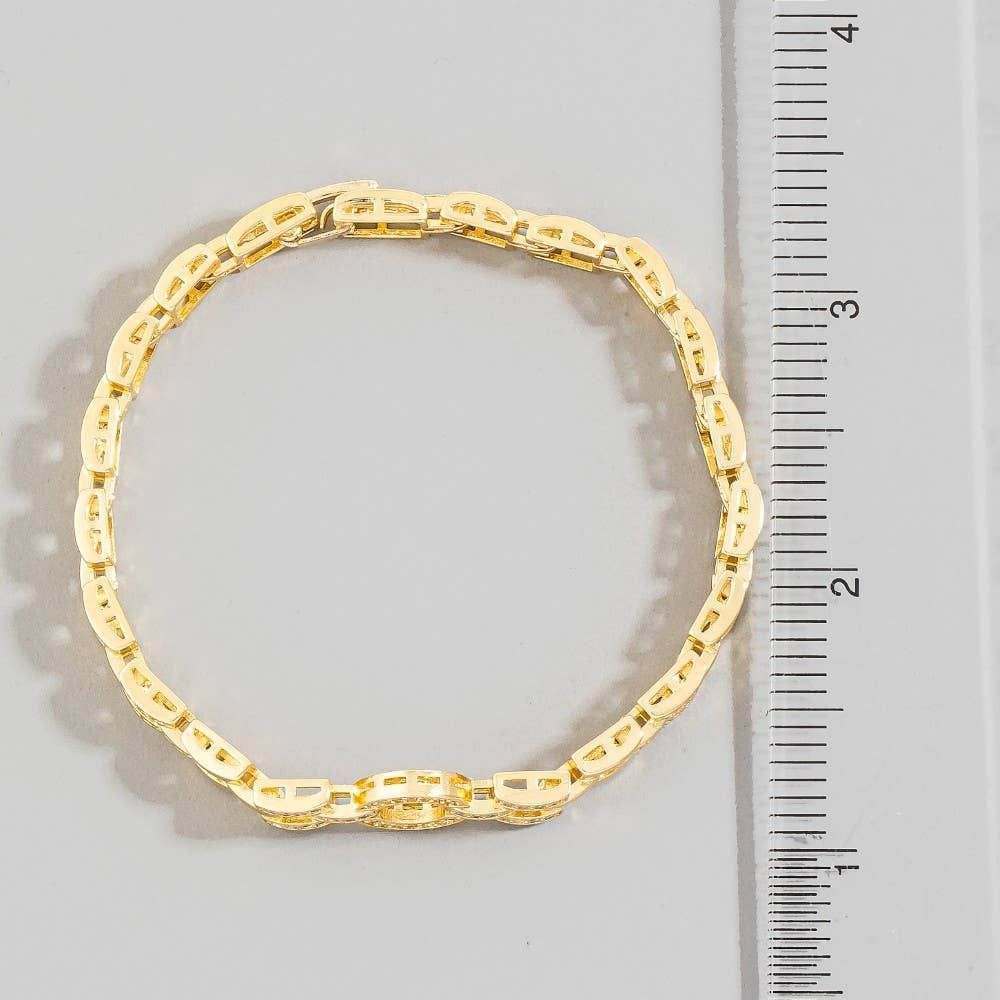 Pave Chain Link Circle Bracelet