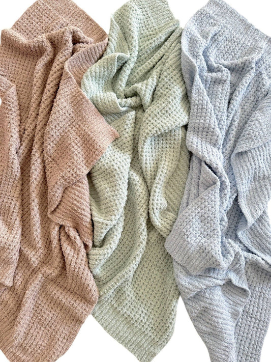 Phufy® Bliss Waffle Blanket, Baby Blue