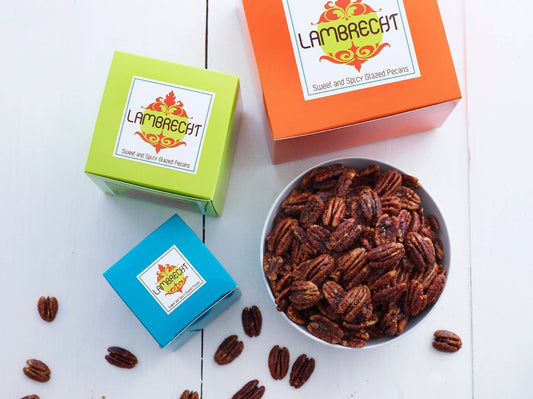 4 oz Sweet And Spicy Glazed Pecans Box