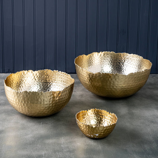 Gilded Hammered Bowl