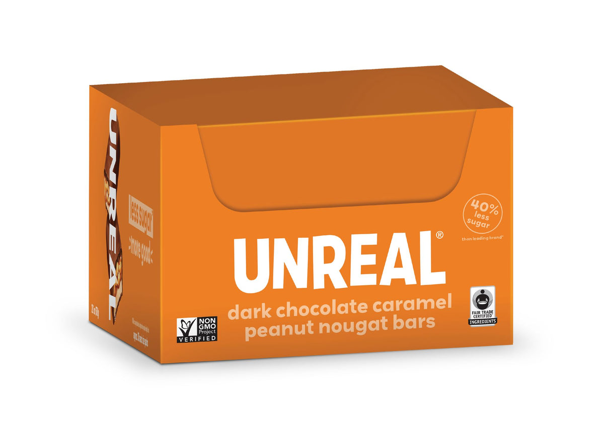Dark Chocolate Caramel Peanut Nougat Bars Caddy - 30 Bars