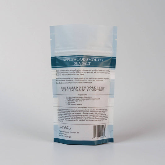 All-Natural Sea Salt - Applewood Smoked - 3 oz Bag