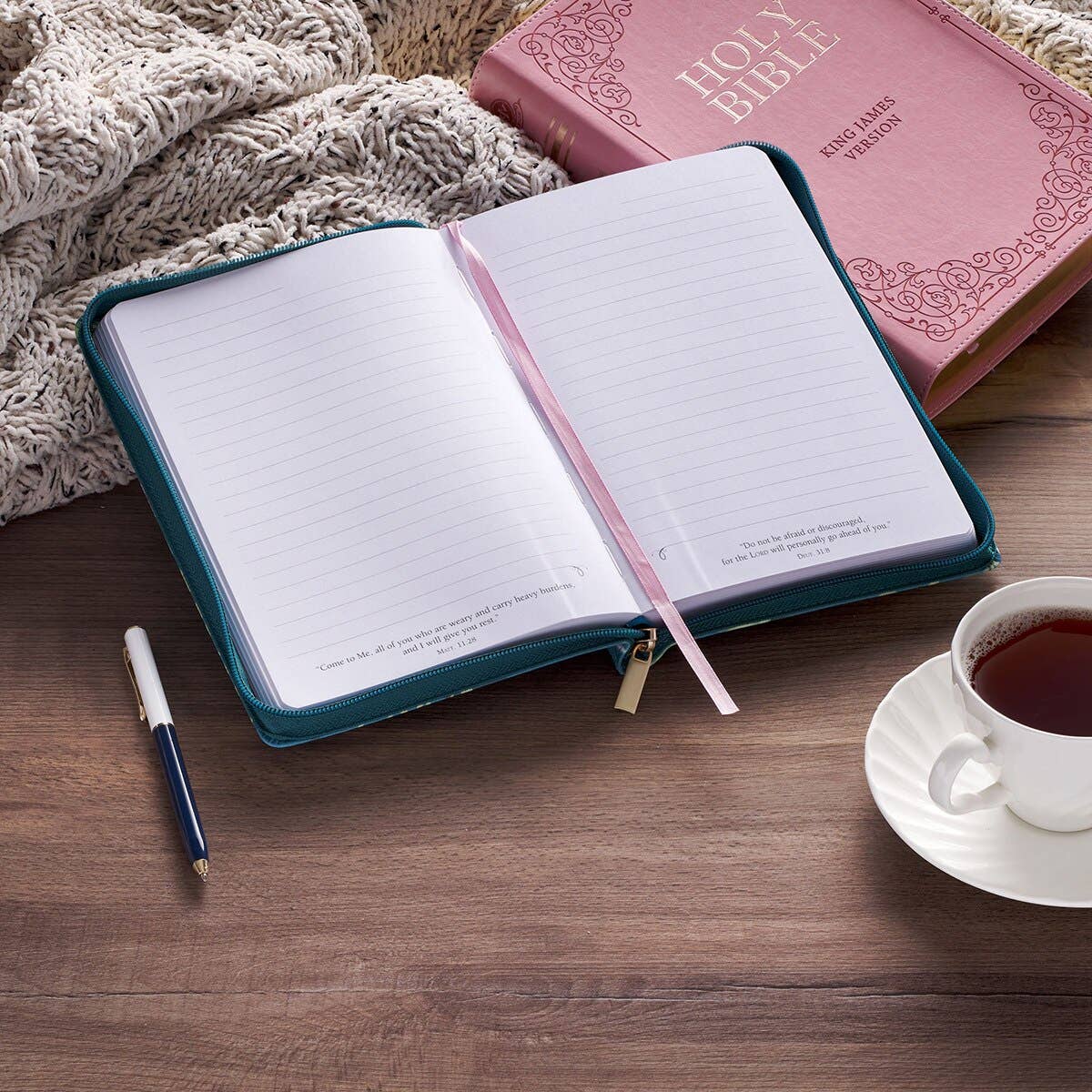 Journal Classic Zip Teal Love the Lord Matt. 22:37