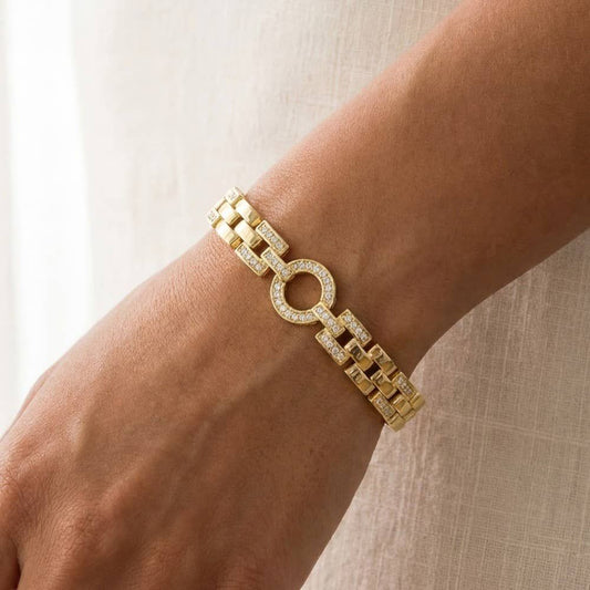 Pave Chain Link Circle Bracelet