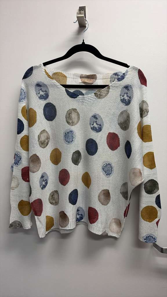 VISMCPDK Italian OS Multicolour Polka Dot Knit Sweater