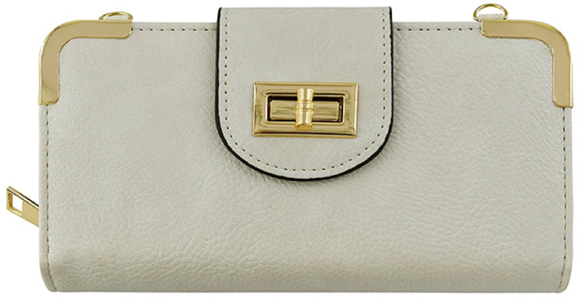 AD041 Turn Lock Crossbody Wallet