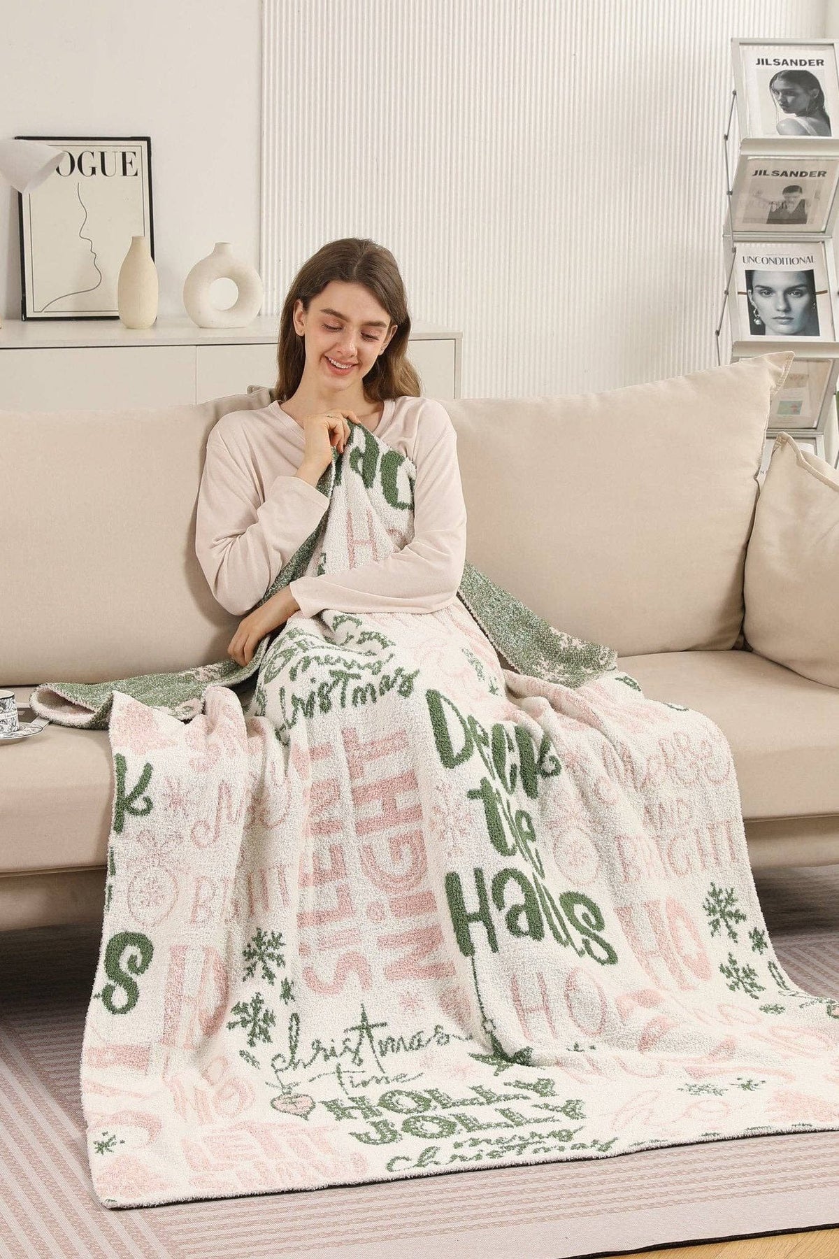 JCL6059 Super Lux Holly Jolly Christmas Blanket