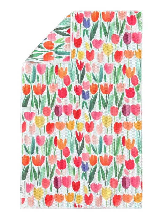 Tulip Time: Double-Sided Hand Towel