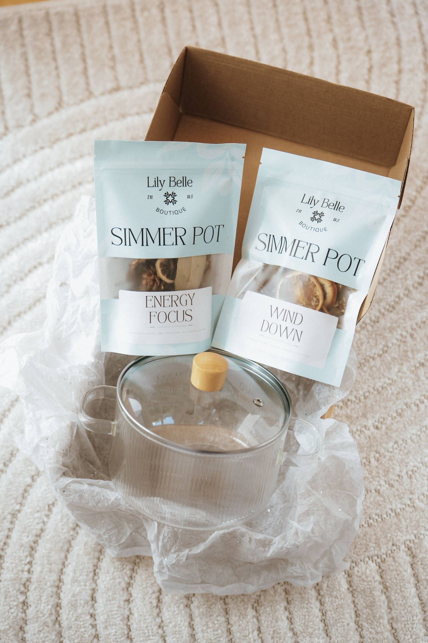 Wood & Glass Simmer Pot | Stovetop Potpourri