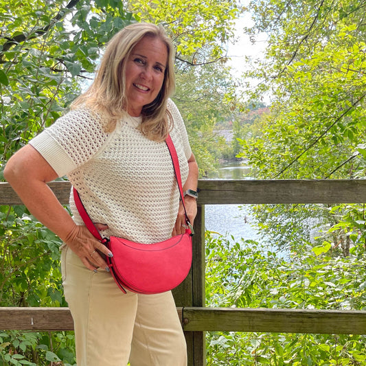 GIANNA HALF MOON CROSSBODY POPPY RED