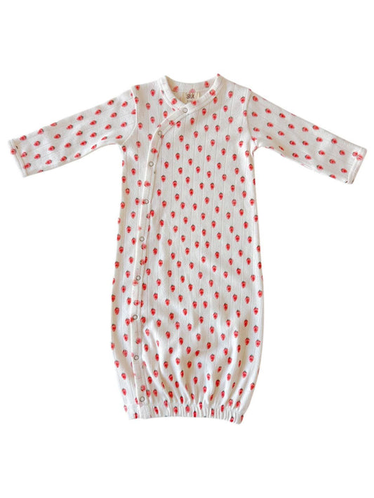 White Strawberry / Organic Pointelle Gown