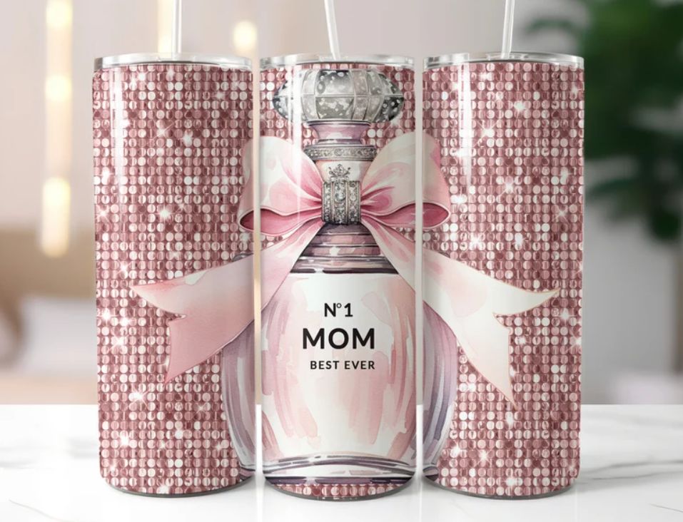 No. 1 Mom Coquette Skinny Tumbler 20oz