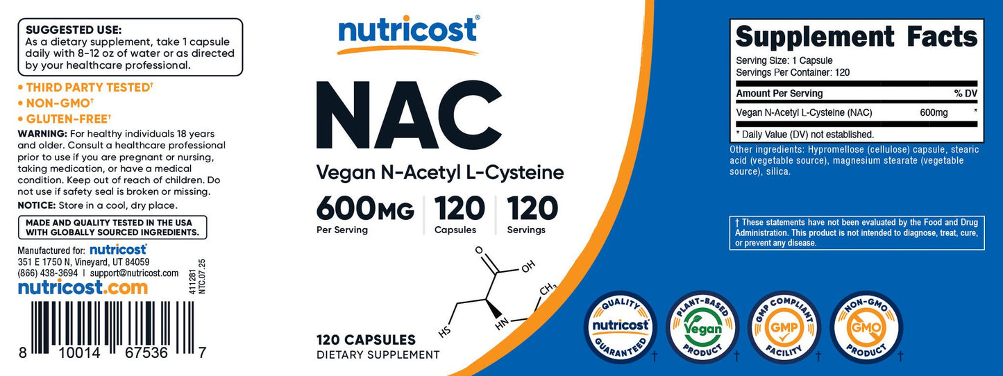 N-Acetyl L-Cysteine Capsules (120 CAPS)