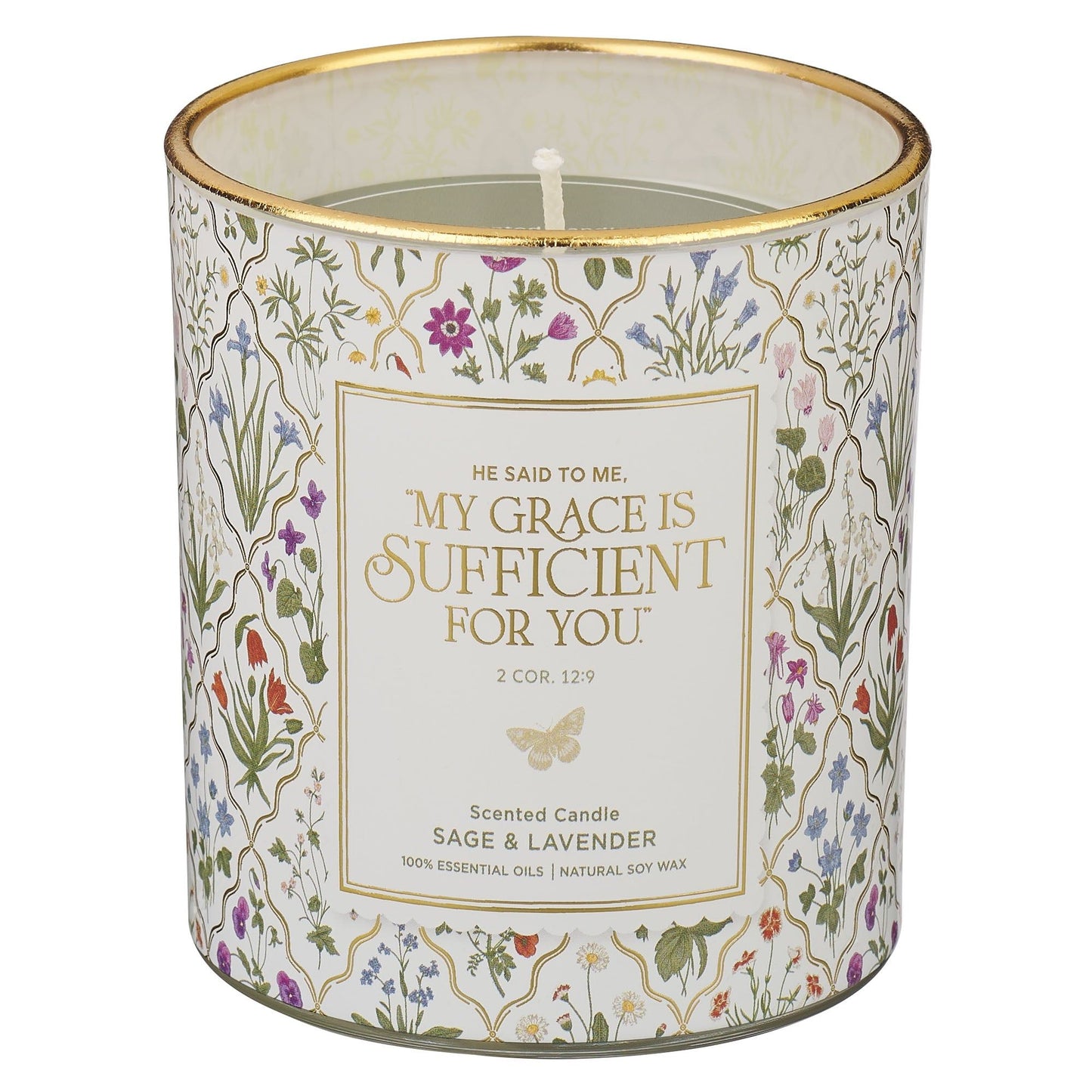 Glass Candle My Grace Is Sufficient 2
Cor. 12:9