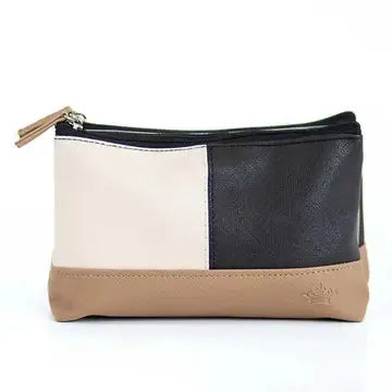 Hollis Travel Cosmetic White/Black/Taupe 8..5x5x3