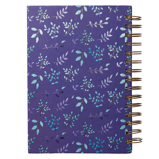 Journal Spiral-bound Purple/White Floral I Can Do All This Phil. 4:13