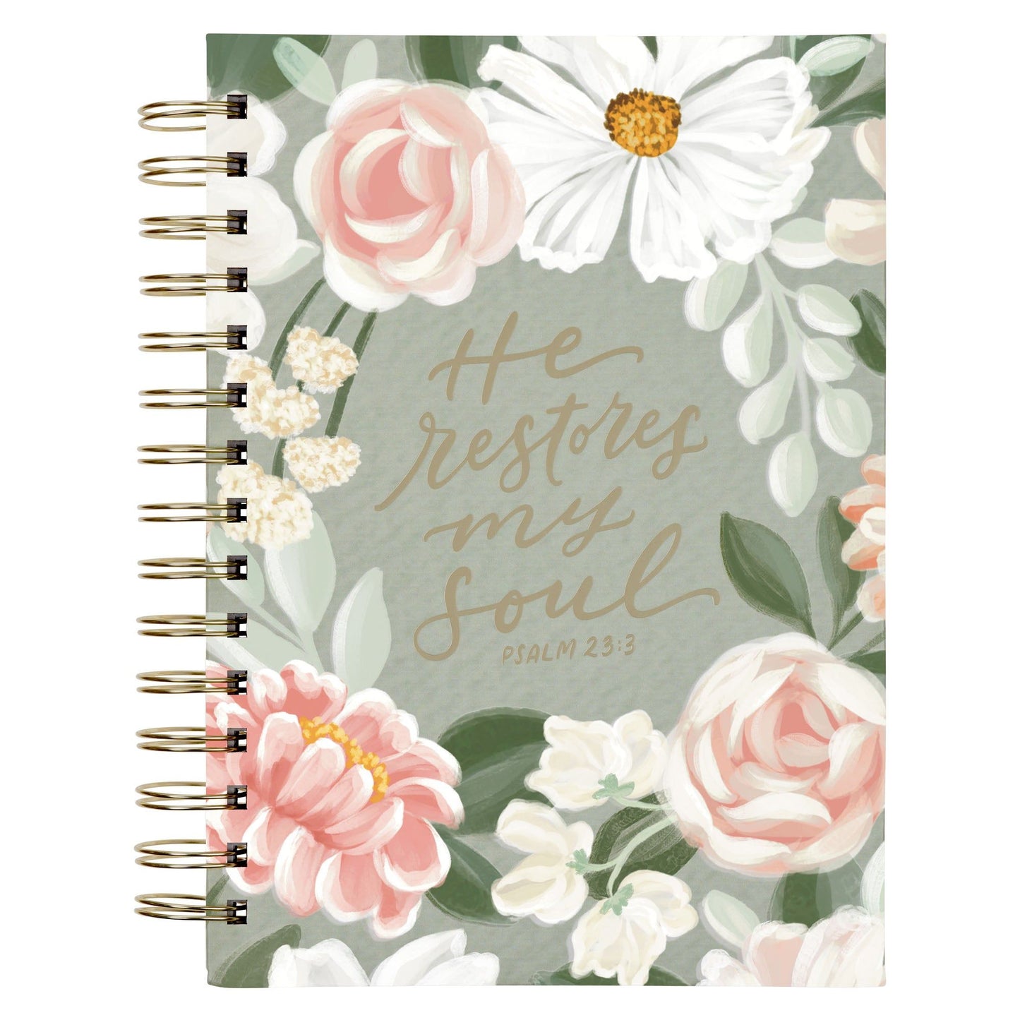 Journal Spiral-bound Green He Restores
My Soul Ps. 23:3