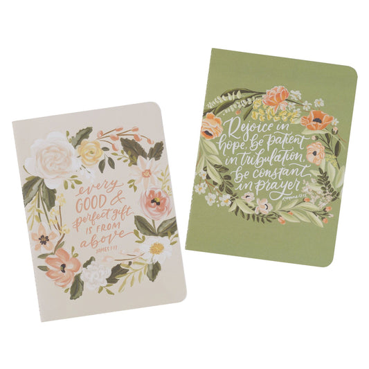 Notebook Set Medium 2pc Cream Green
Floral