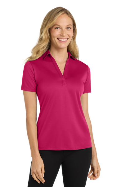 Raspberry Port Authority Short Sleeve Polo Women's with KDMC Logo