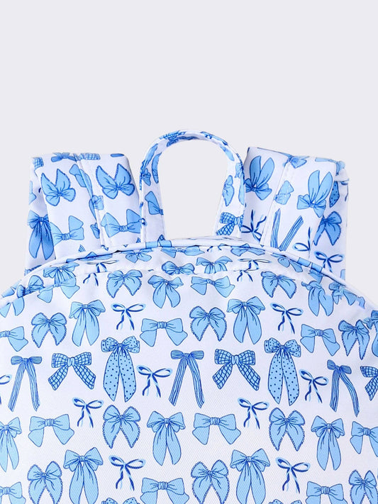 Bow Print Kids Girls Canvas Backpack
