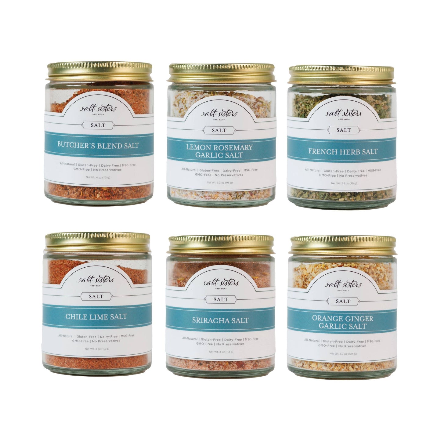 Hand-Blended Infused Sea Salt - 6 Flavor Variety Pack