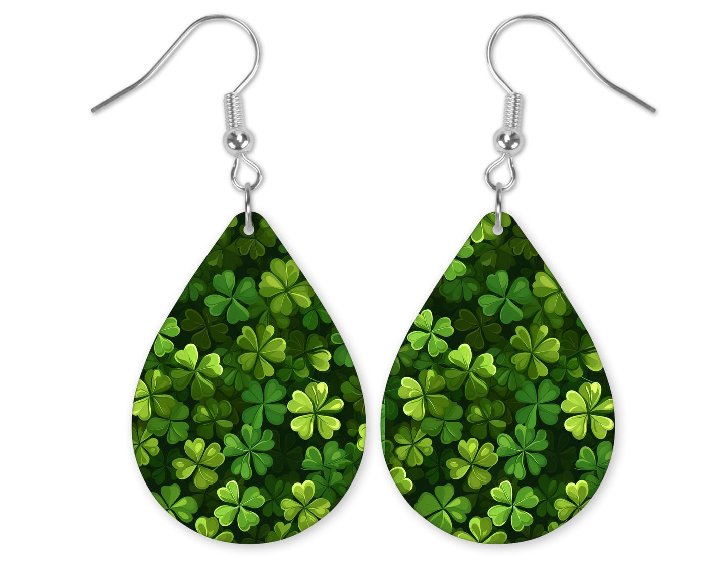 Shamrock Tear Drop Earrings-Choose Design