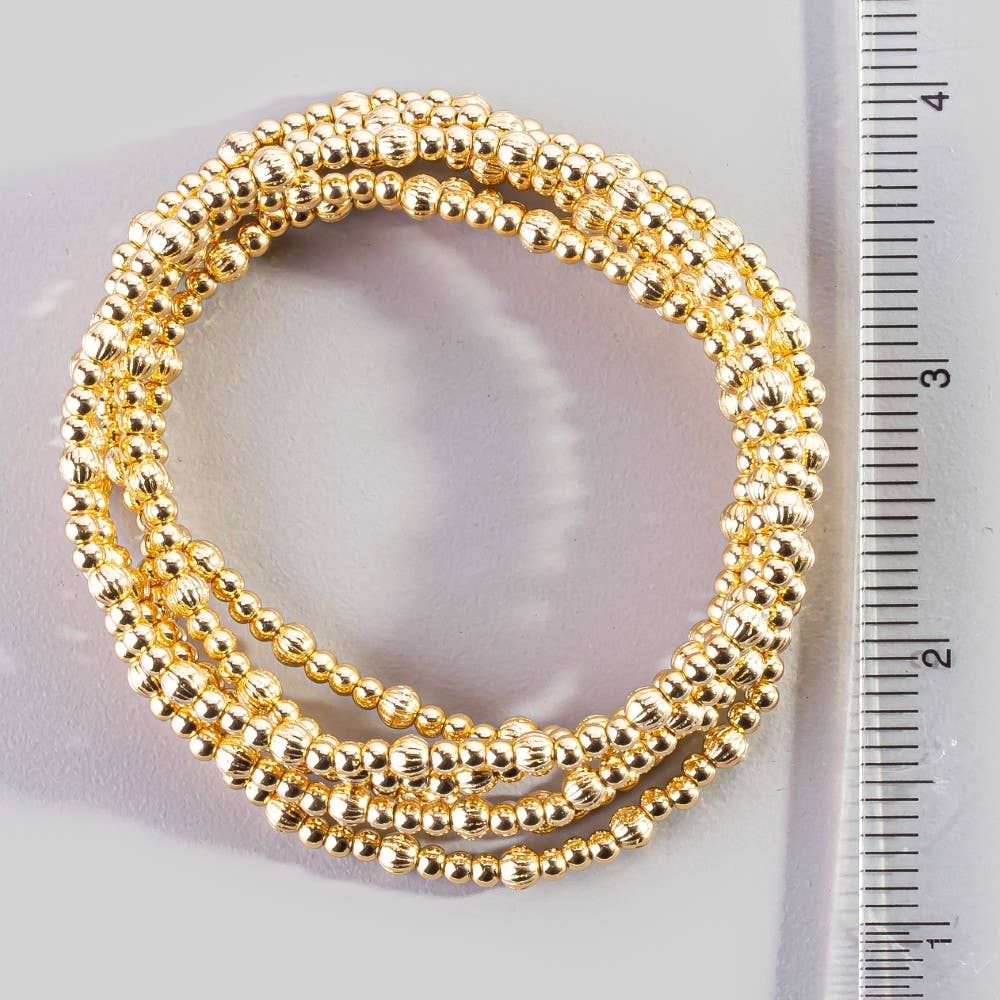 Mini Metallic Beaded Bracelet Set
