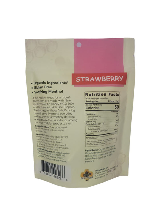 Manuka Honey & Propolis Strawberry Lollipops