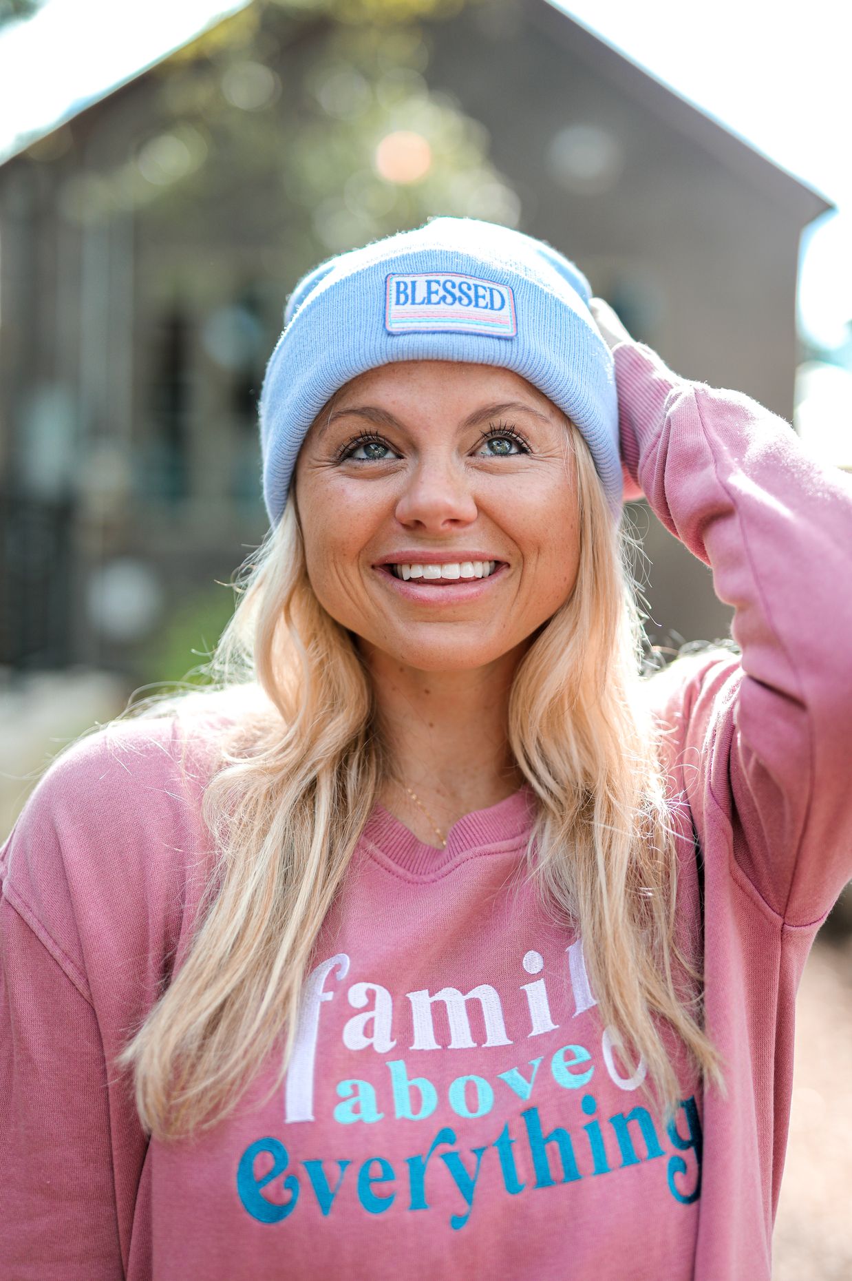 Beanie - Blessed - Light Blue