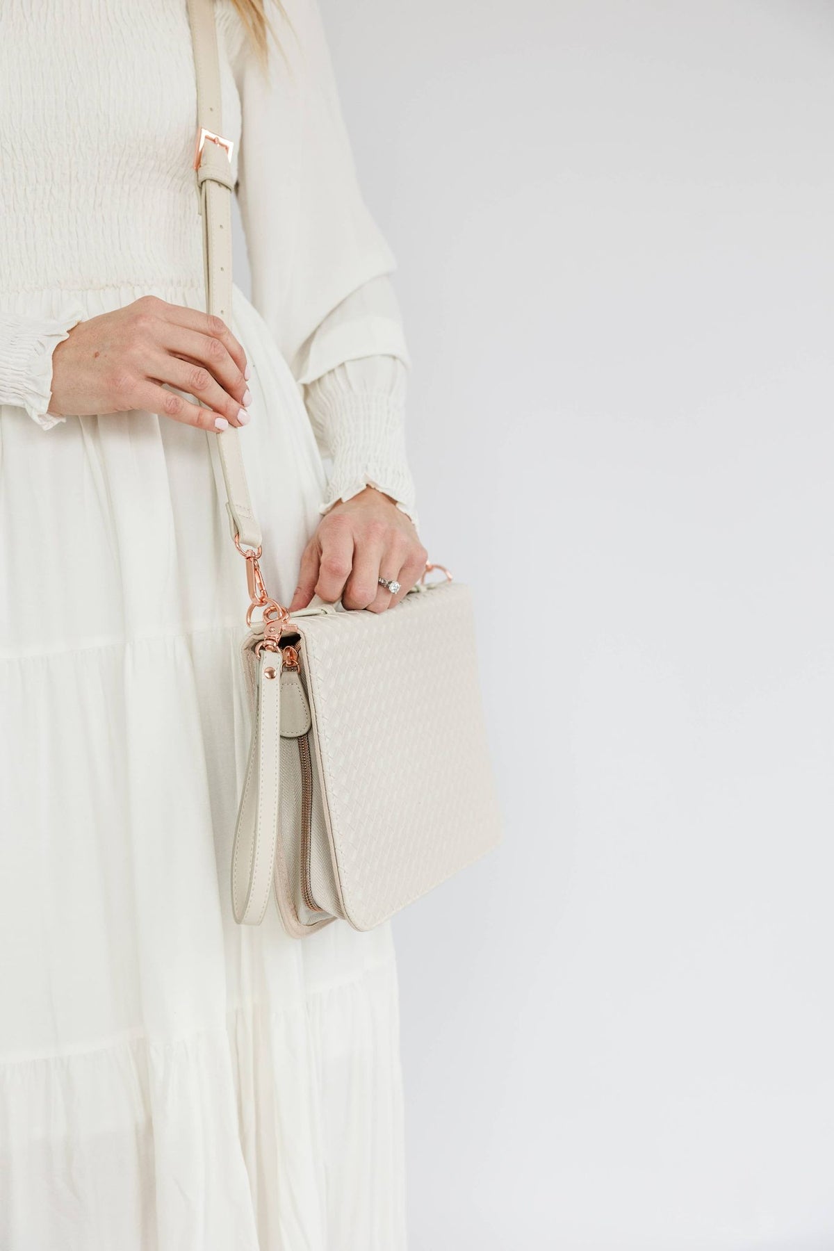 Bible Cover, Weave Bible Case, Crossbody PEARL