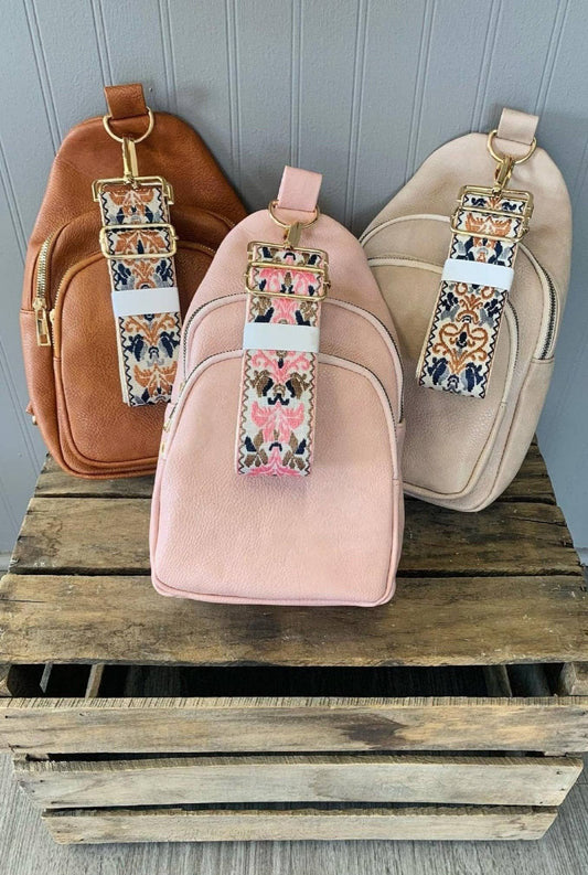 Zara Zipper Crossbody Bag with Boho Strap