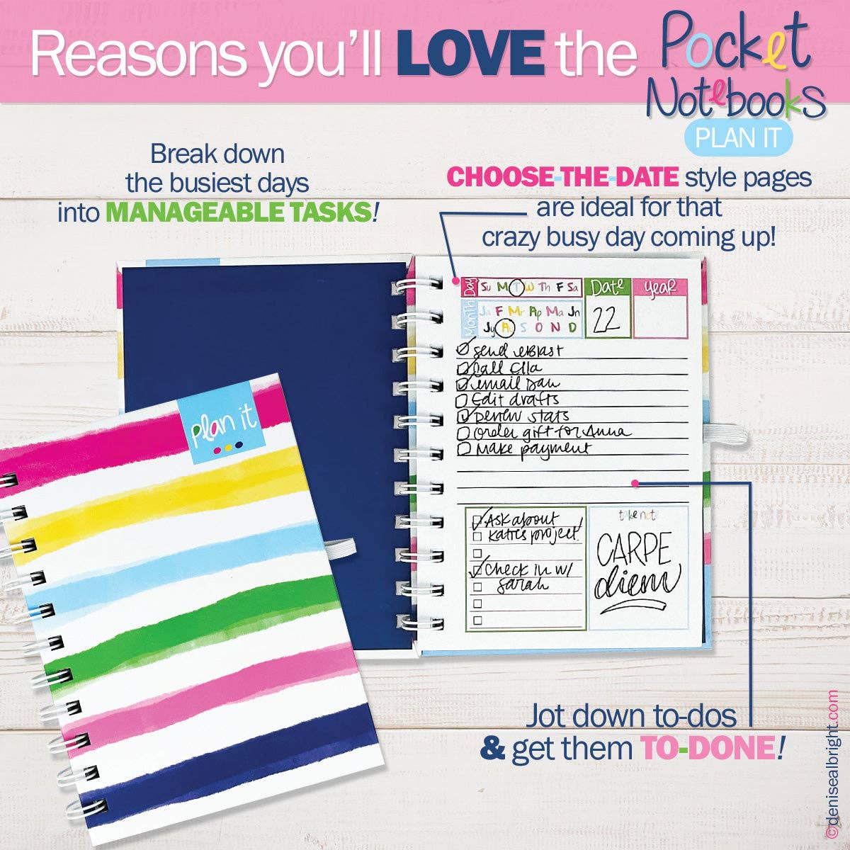 Pocket Notebooks | List, Plan, Doodle | Pack of 6