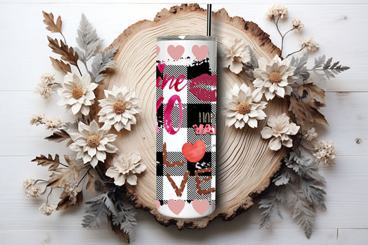 Bold Valentine Donut & Lips Tumbler – 20oz Skinny  Tumbler