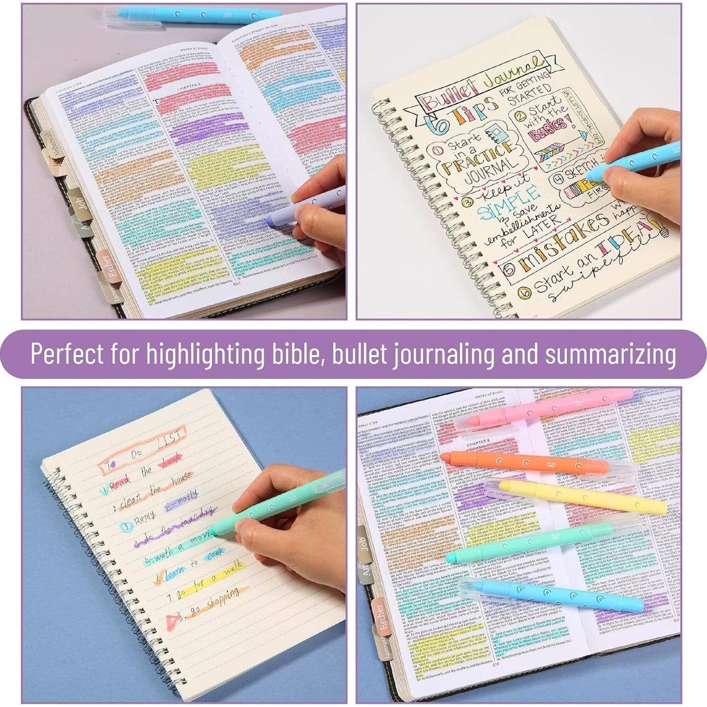Bible Gel Highlighters 8 Pack No Bleed