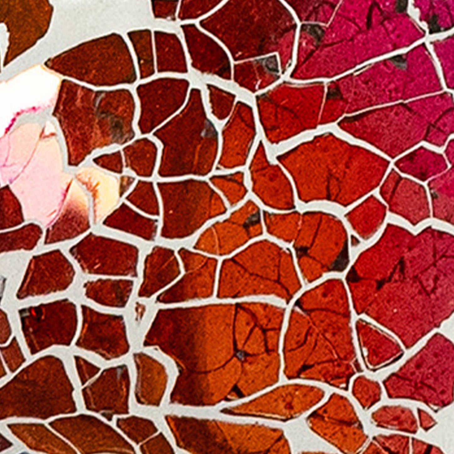 Pearl Pink Flower Mosaic Fly-Through Hanging Bird Feeder