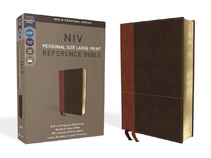 NIV Personal Size Bible, Large Print Leathersoft, Teal/Brown