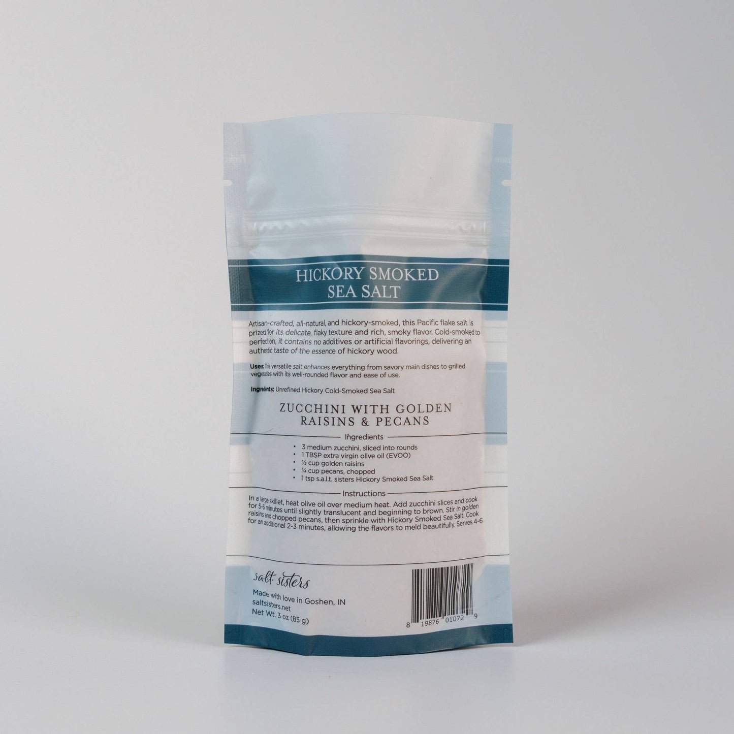 All-Natural Sea Salt - Hickory Smoked - 3 oz