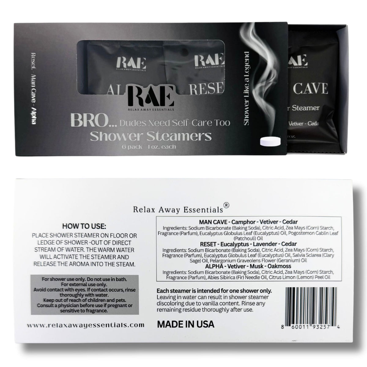 Men's Shower Steamers 6 Pack - Bro - Aromatherapy 