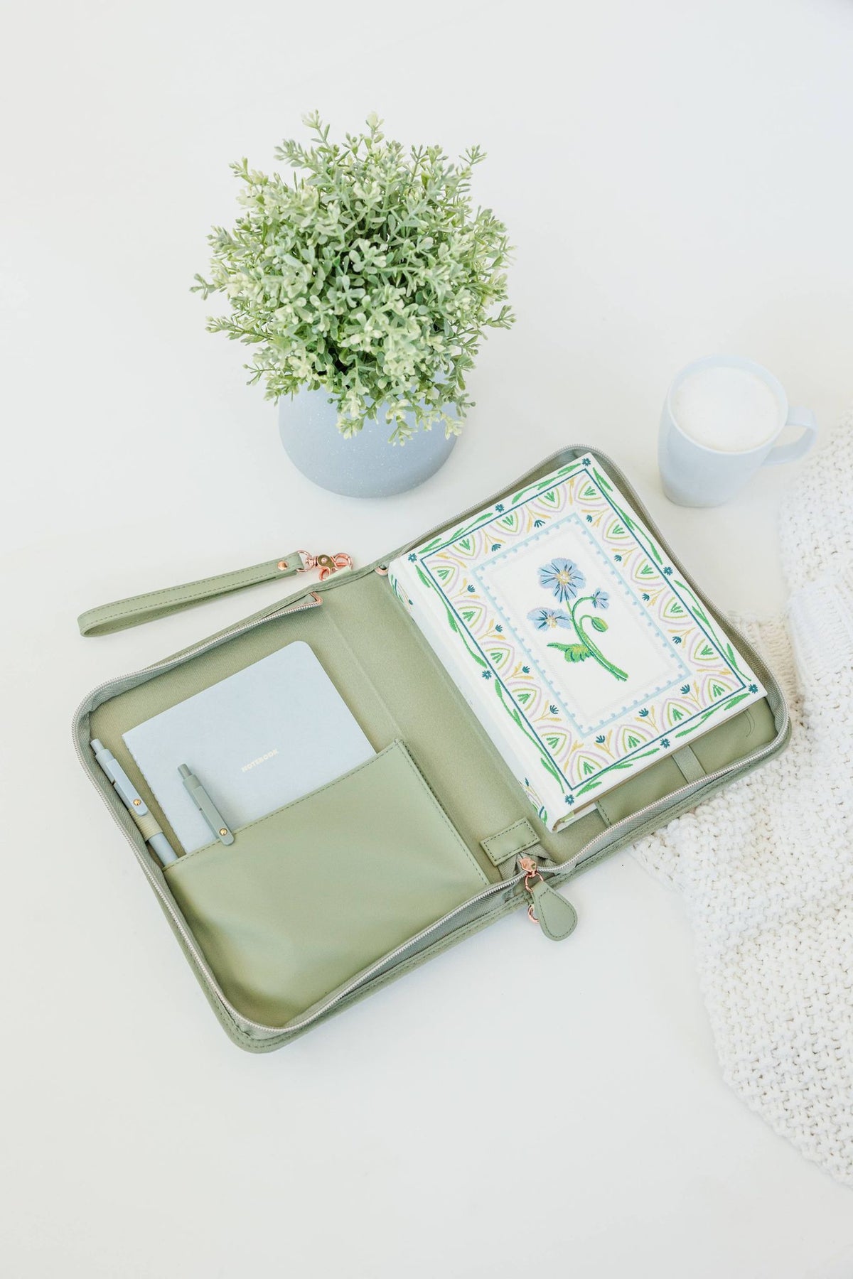 Bible Cover, Weave Bible Case, Crossbody SAGE