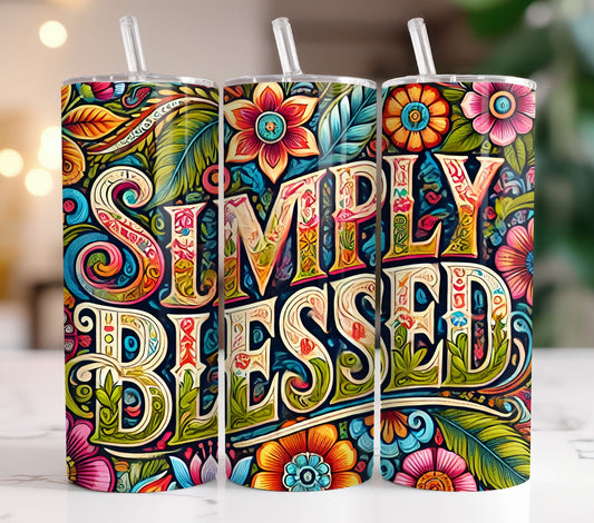 Simply Blessed Skinny Tumbler 20oz