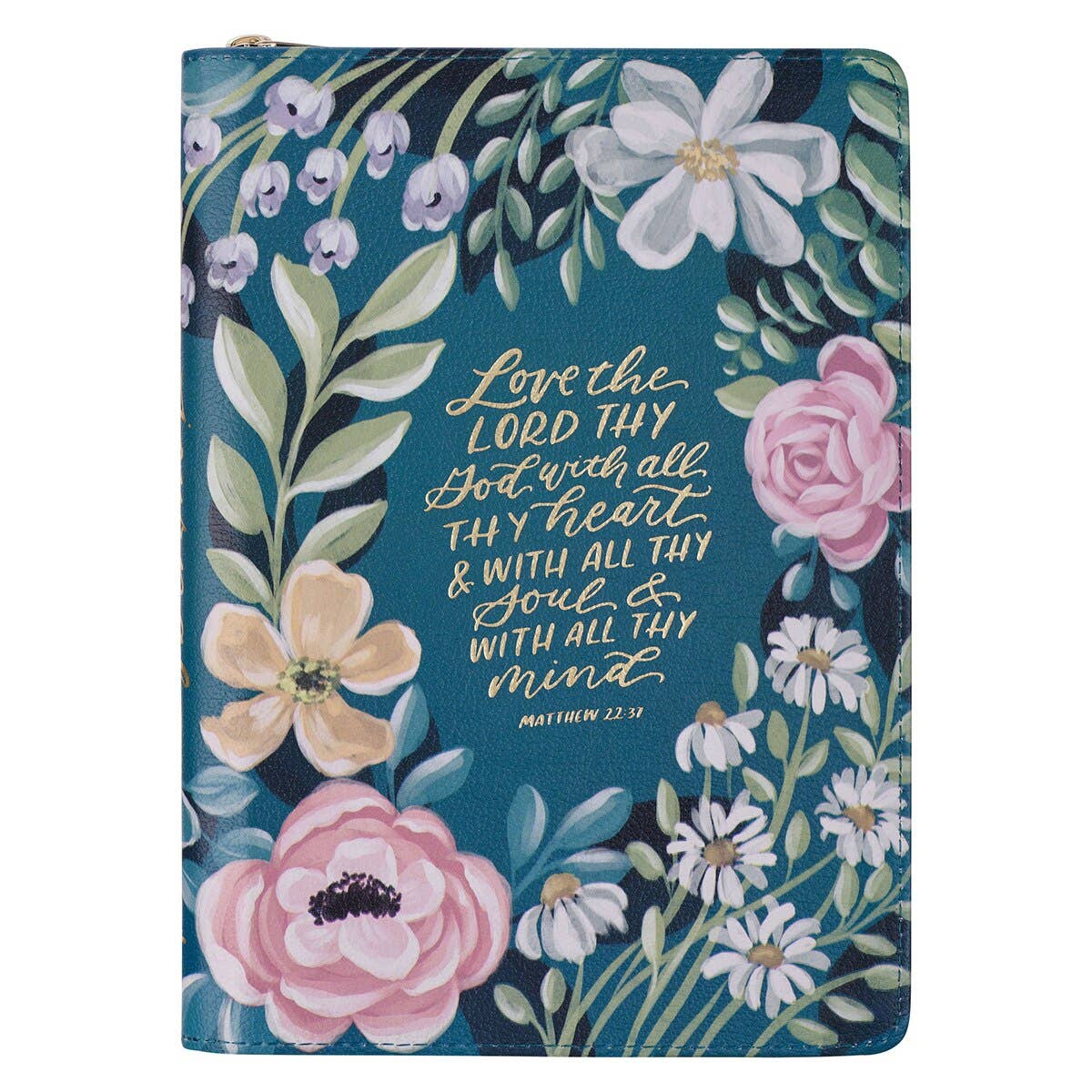 Journal Classic Zip Teal Love the Lord Matt. 22:37