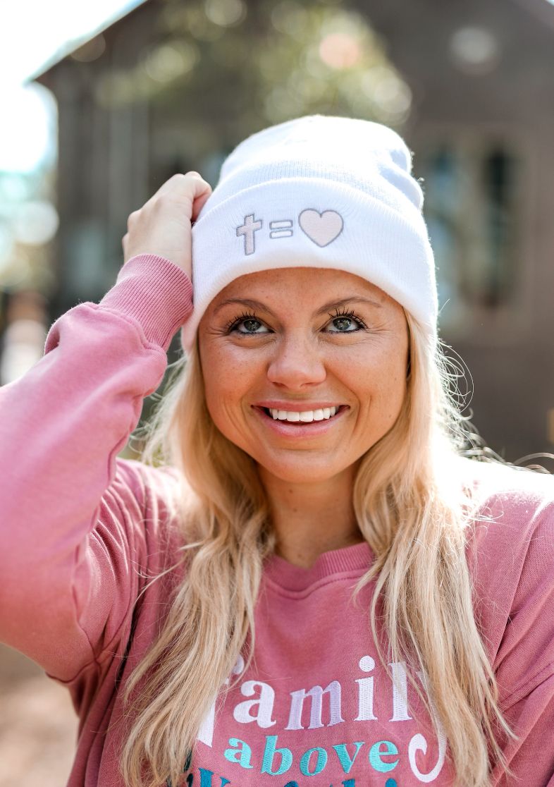 Beanie - God Is Love - White