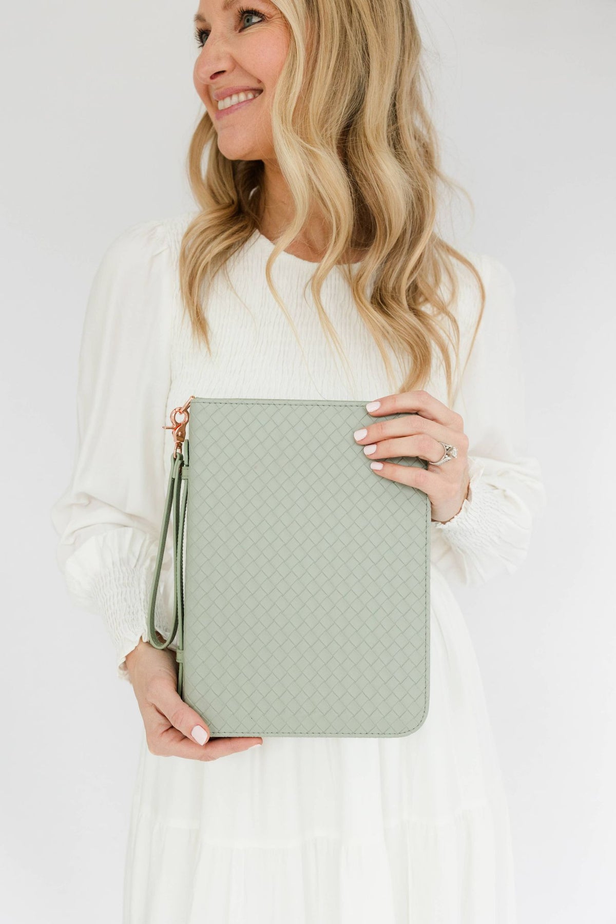 Bible Cover, Weave Bible Case, Crossbody SAGE