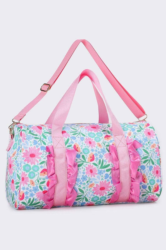 Women Floral Printed Canvas Duffel Bag