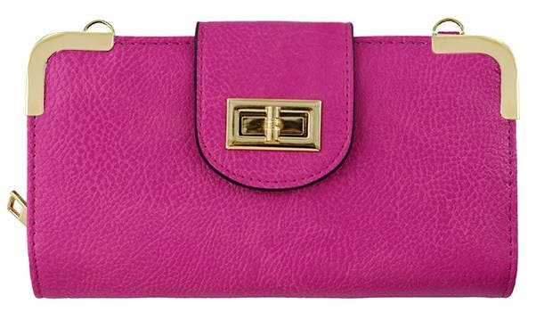 AD041 Turn Lock Crossbody Wallet