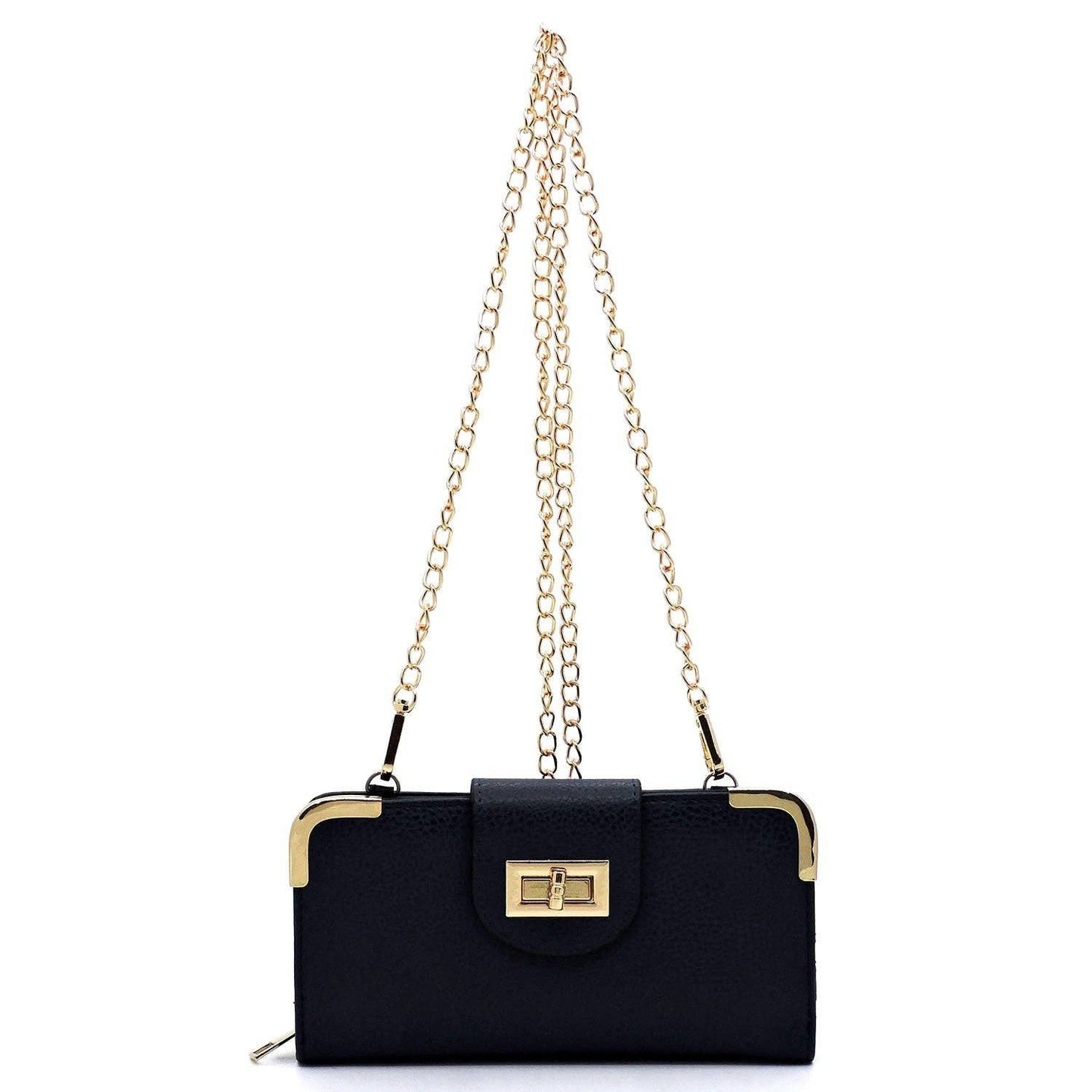 AD041 Turn Lock Crossbody Wallet