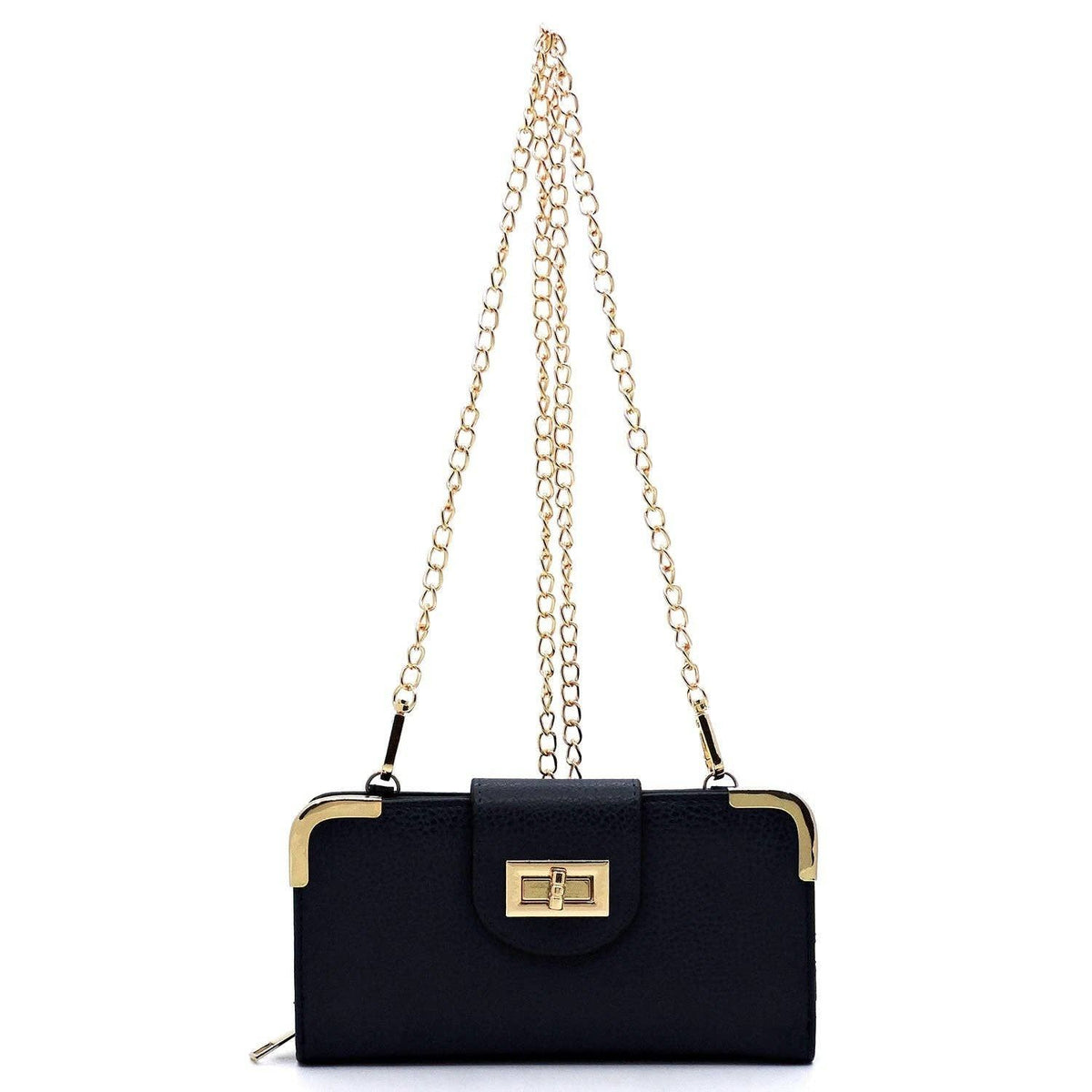 AD041 Turn Lock Crossbody Wallet
