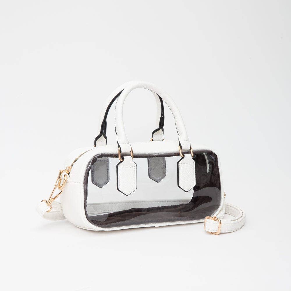TG10774 Clear Plastic East-West Top Handle/Crossbody Bag