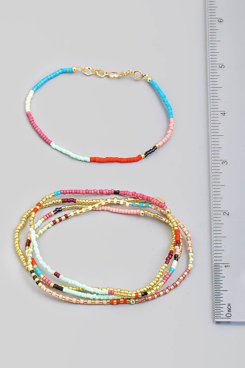 Dainty Assorted Bead Bracelet Set