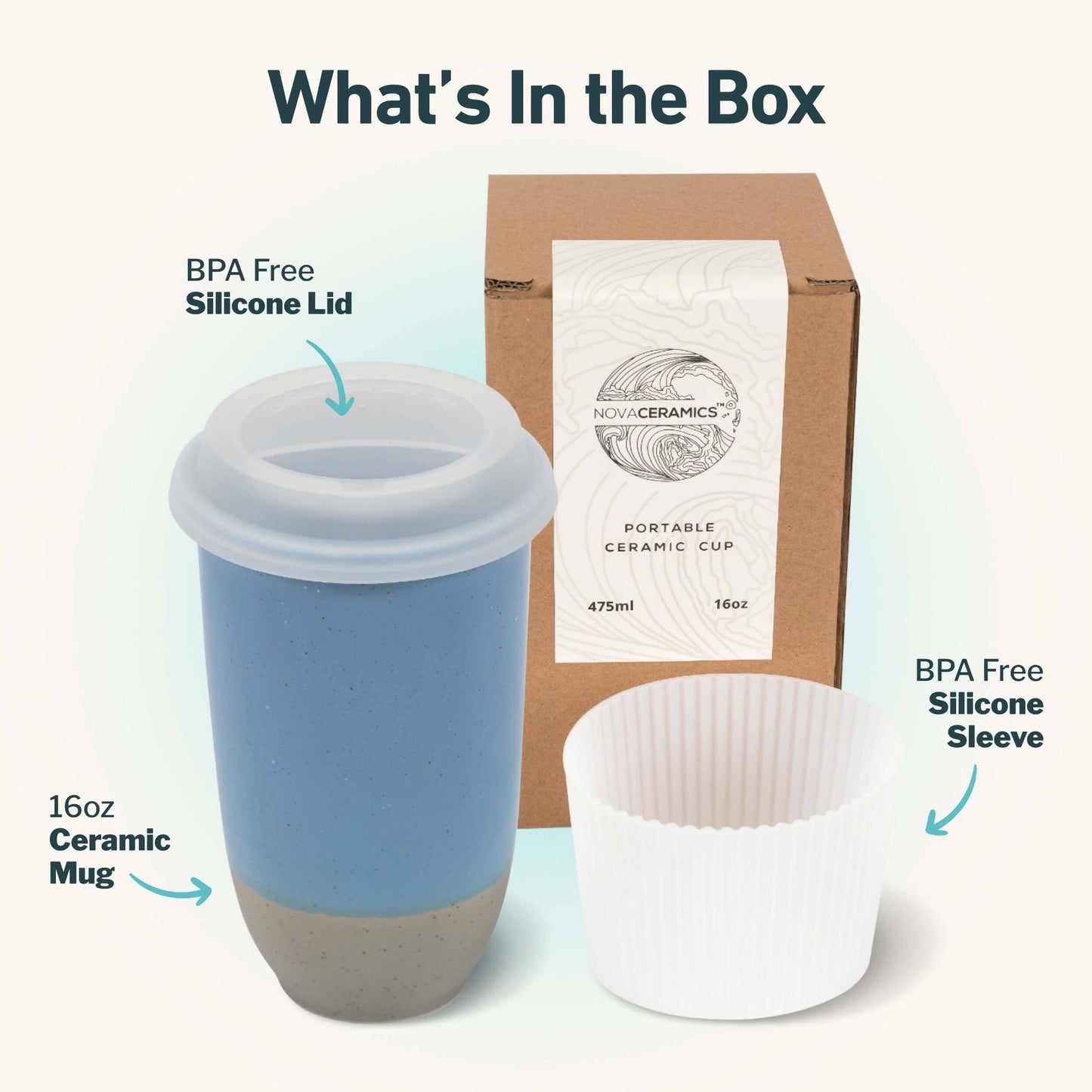 Coastal Drift Ceramic Travel Mug – 16oz Reusable Cup